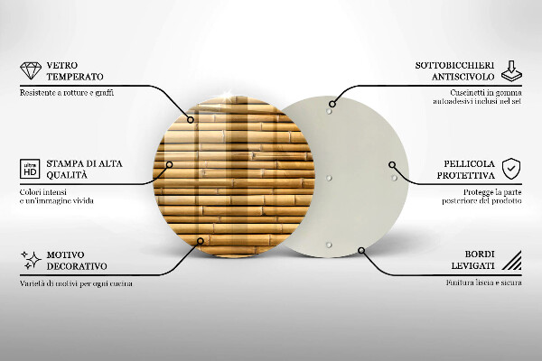 Tagliere in vetro Bambù boho naturale