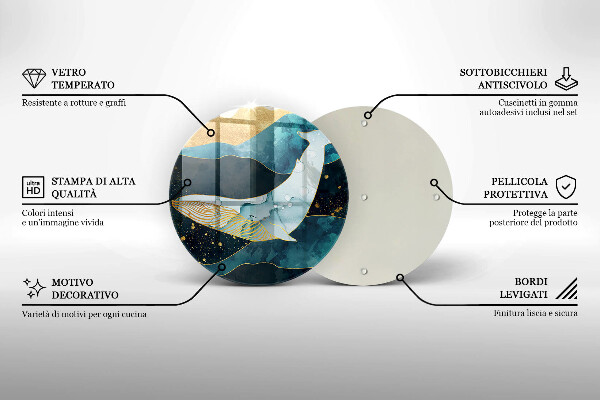 Tagliere in vetro Astrazione della balena