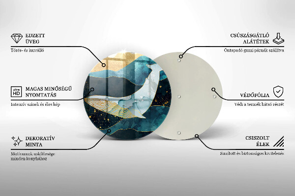 Tagliere in vetro Astrazione della balena