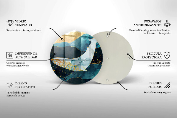 Tagliere in vetro Astrazione della balena