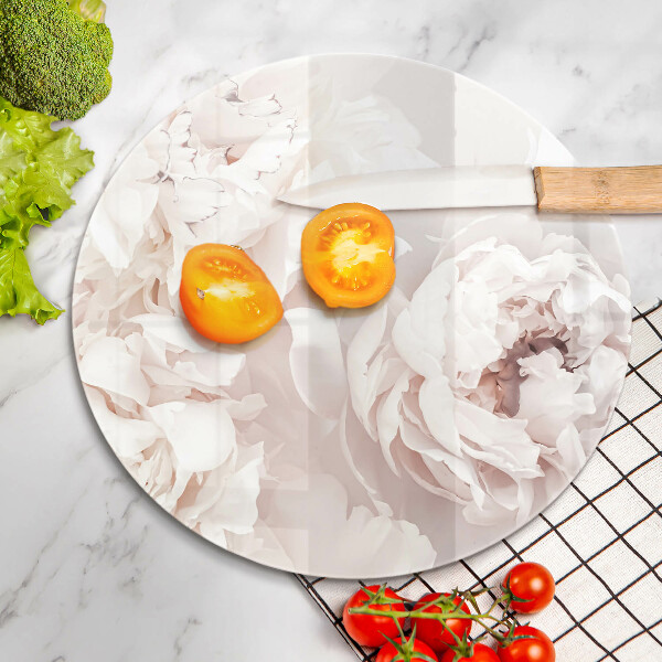 Tagliere in vetro Peonie pastello