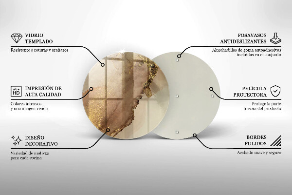 Tagliere in vetro Astrazione dell'oro
