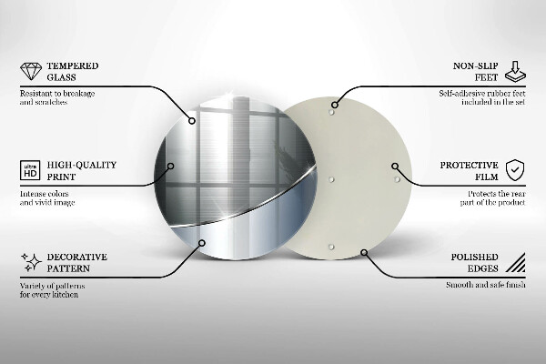 Tagliere in vetro Modello di astrazione in metallo