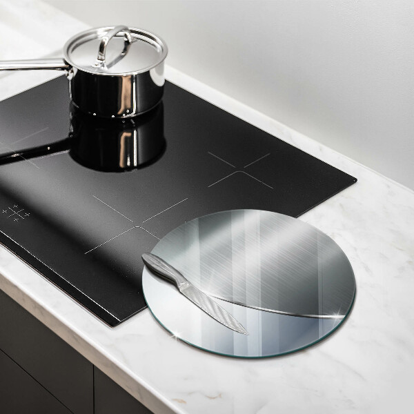 Tagliere in vetro Modello di astrazione in metallo