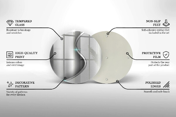 Tagliere in vetro Metallo argentato astratto