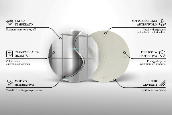 Tagliere in vetro Metallo argentato astratto