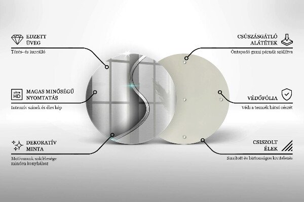 Tagliere in vetro Metallo argentato astratto