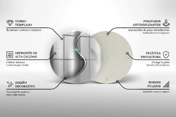 Tagliere in vetro Metallo argentato astratto
