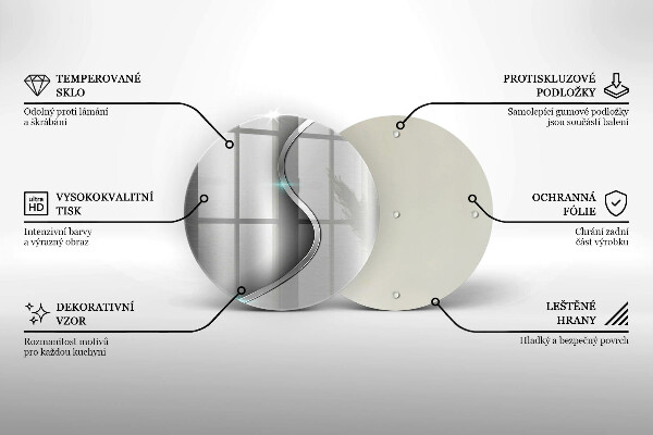Tagliere in vetro Metallo argentato astratto