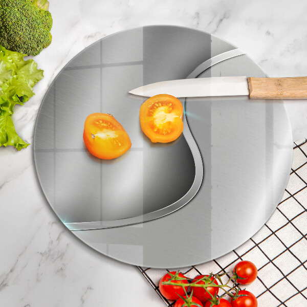 Tagliere in vetro Metallo argentato astratto