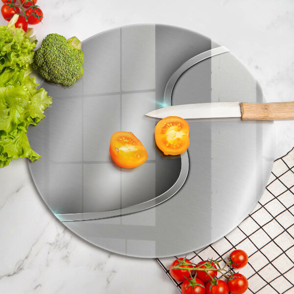 Tagliere in vetro Metallo argentato astratto