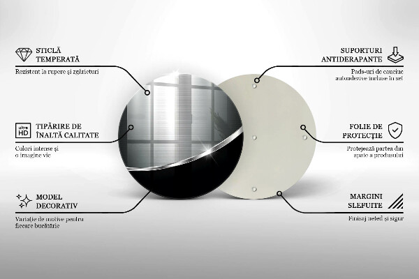 Tagliere in vetro Astrazione con metallo