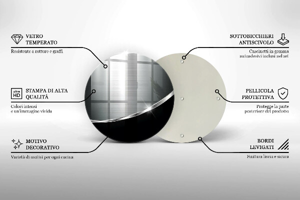 Tagliere in vetro Astrazione con metallo