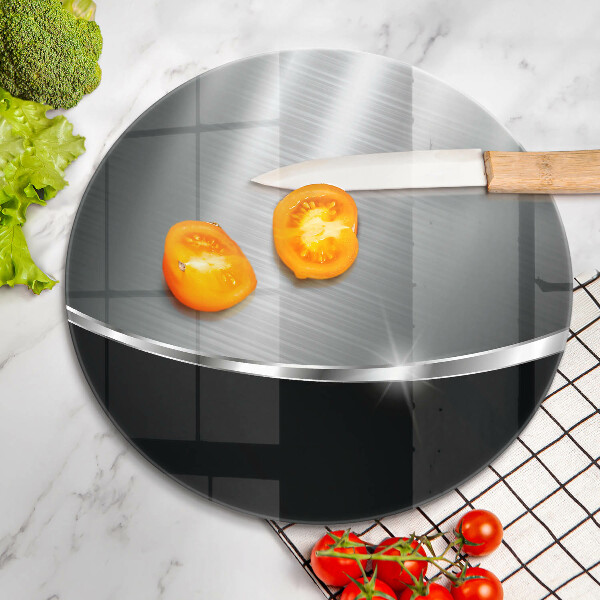 Tagliere in vetro Astrazione con metallo