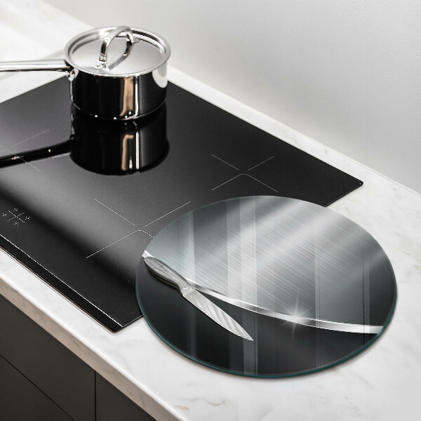 Tagliere in vetro Astrazione con metallo