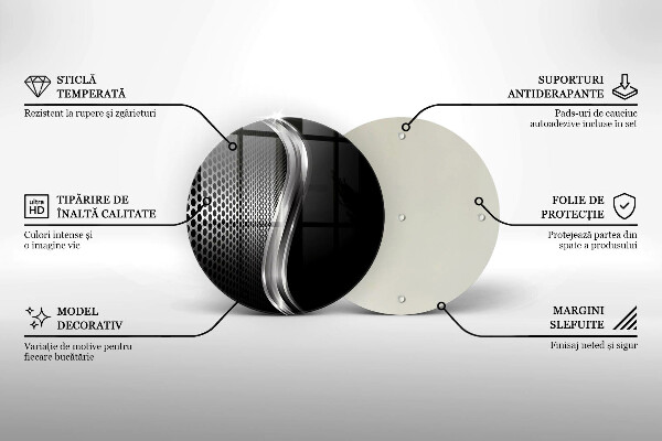 Tagliere in vetro Struttura in metallo