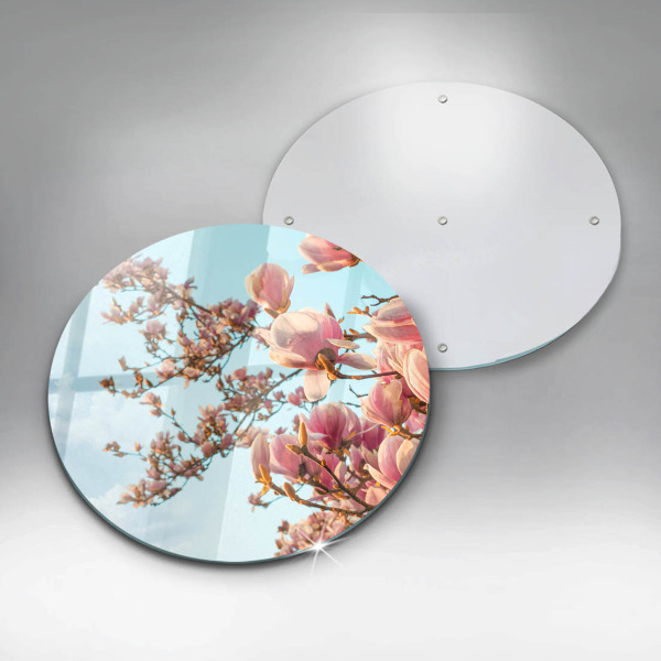 Tagliere in vetro Albero di fiori rosa