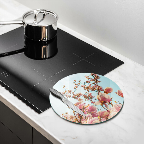 Tagliere in vetro Albero di fiori rosa