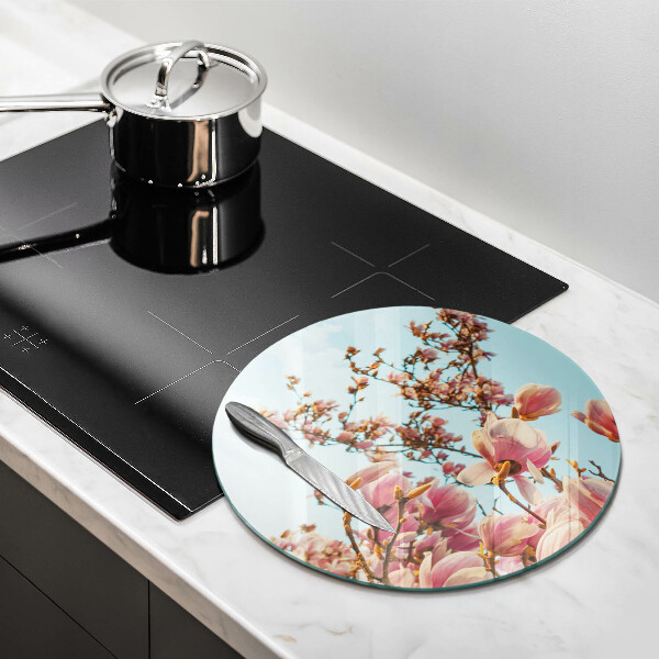 Tagliere in vetro Albero di fiori rosa