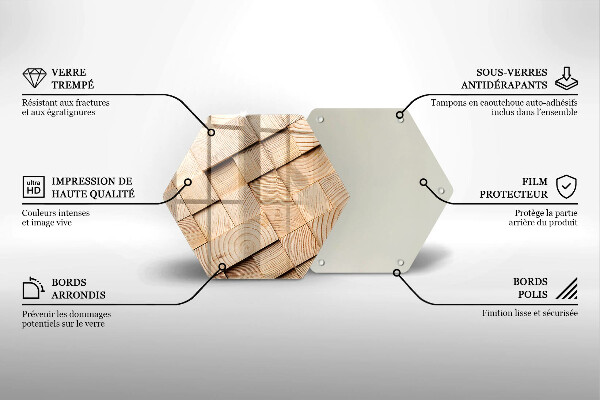 Tagliere in vetro Quadrati di legno