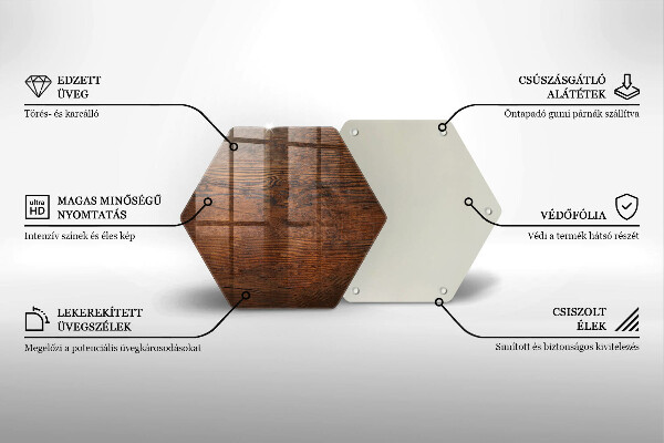 Tagliere in vetro Tavola in legno scuro