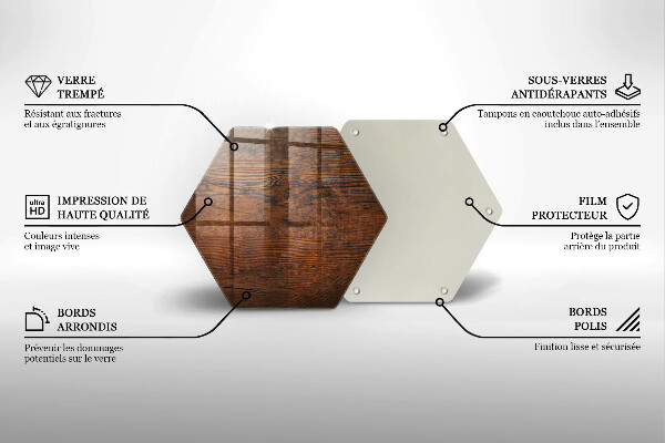 Tagliere in vetro Tavola in legno scuro