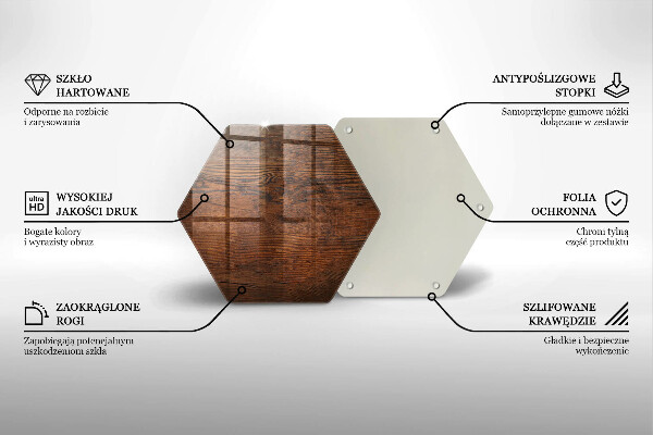 Tagliere in vetro Tavola in legno scuro