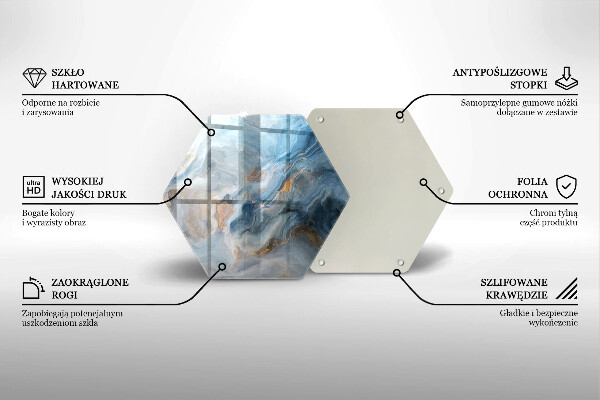 Tagliere in vetro Trama di marmo