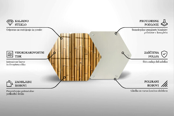 Tagliere in vetro Bambù boho naturale