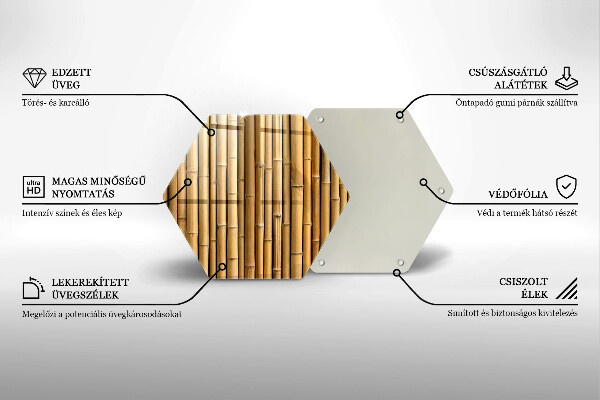 Tagliere in vetro Bambù boho naturale