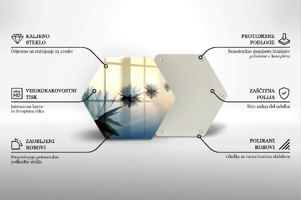 Tagliere in vetro Fiori di giglio sull'acqua