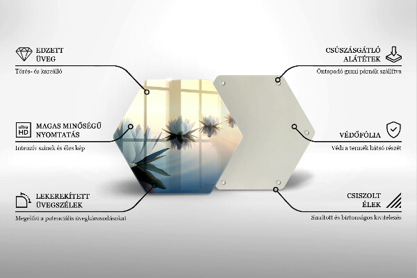 Tagliere in vetro Fiori di giglio sull'acqua