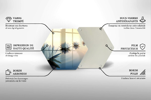 Tagliere in vetro Fiori di giglio sull'acqua