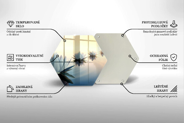 Tagliere in vetro Fiori di giglio sull'acqua