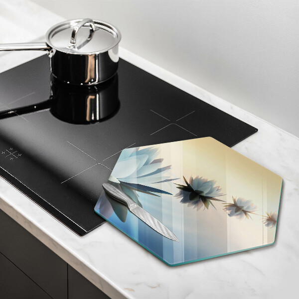 Tagliere in vetro Fiori di giglio sull'acqua