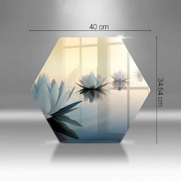 Tagliere in vetro Fiori di giglio sull'acqua