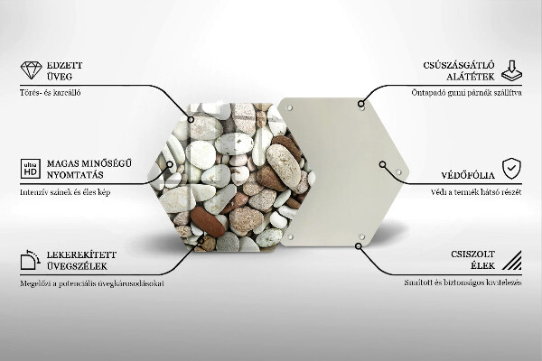 Tagliere in vetro Sfondo di piccole pietre