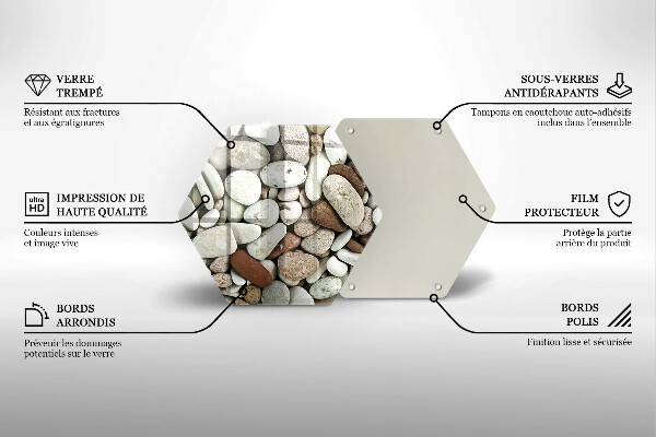 Tagliere in vetro Sfondo di piccole pietre