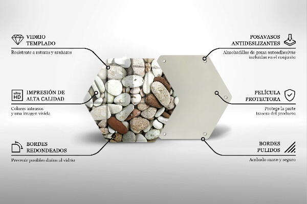 Tagliere in vetro Sfondo di piccole pietre