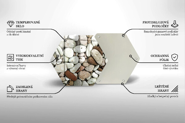 Tagliere in vetro Sfondo di piccole pietre