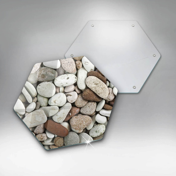 Tagliere in vetro Sfondo di piccole pietre