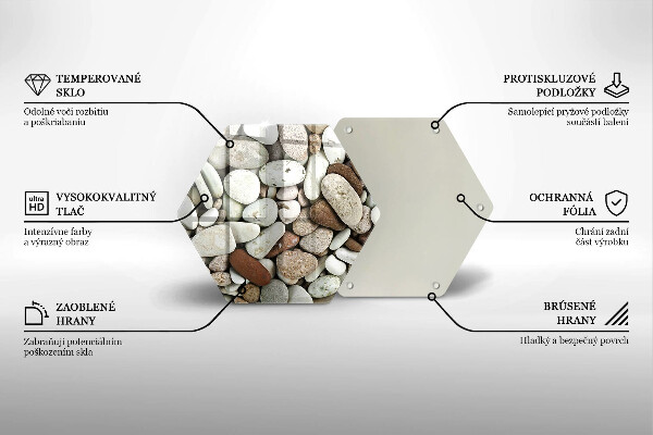 Tagliere in vetro Sfondo di piccole pietre