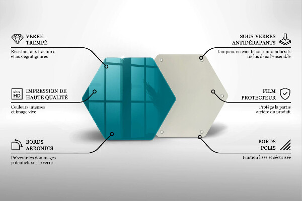 Tagliere in vetro temperato Turchese