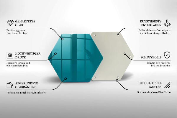 Tagliere in vetro temperato Turchese