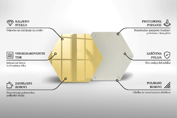 Tagliere in vetro temperato Giallo