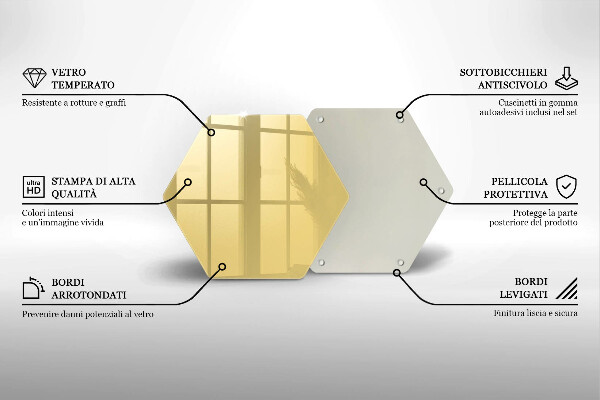 Tagliere in vetro temperato Giallo