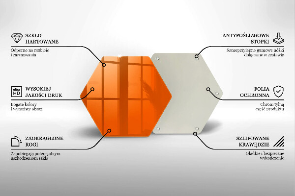 Tagliere in vetro temperato colore arancione