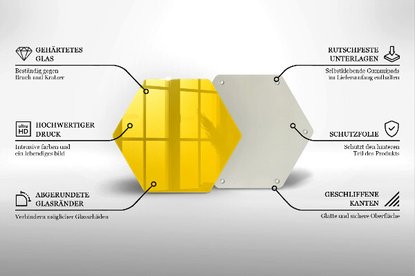 Tagliere in vetro temperato Giallo