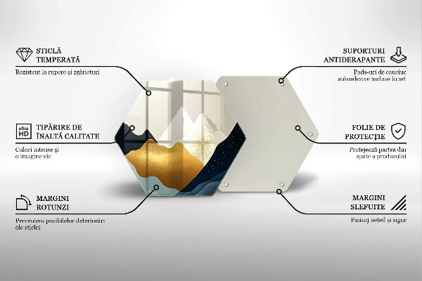 Tagliere in vetro Montagne astratte