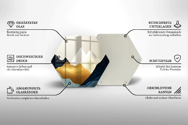 Tagliere in vetro Montagne astratte